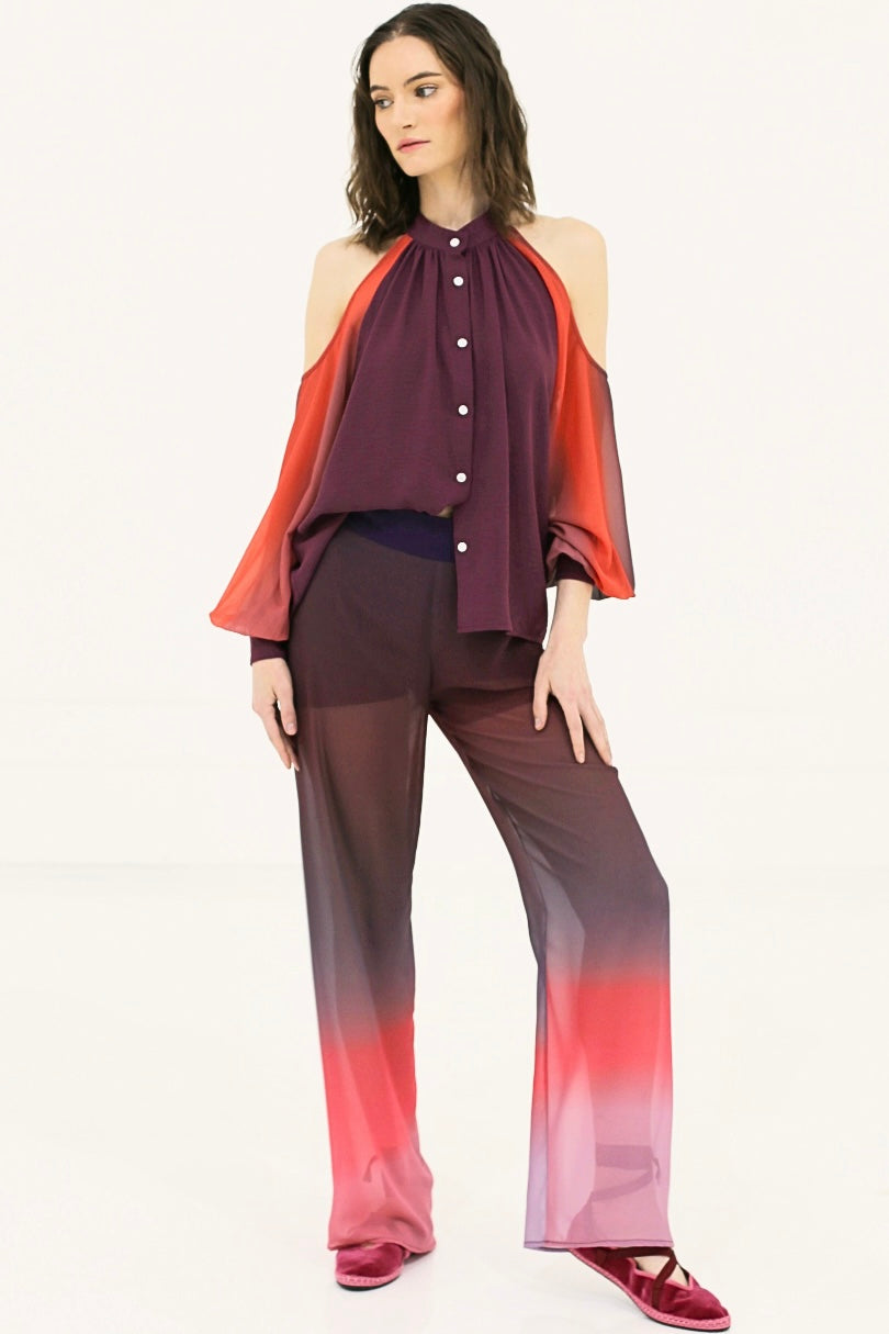 Off-Shoulder Gradient Blouse