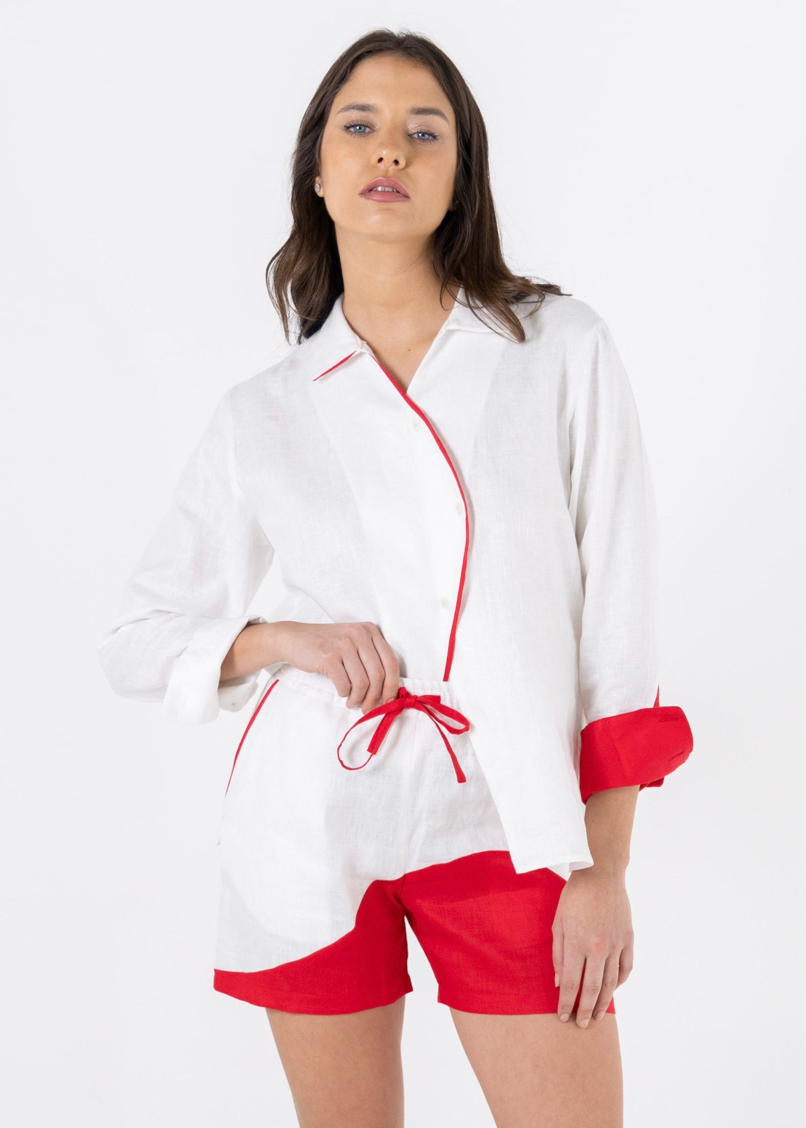 Red Linen Shirt