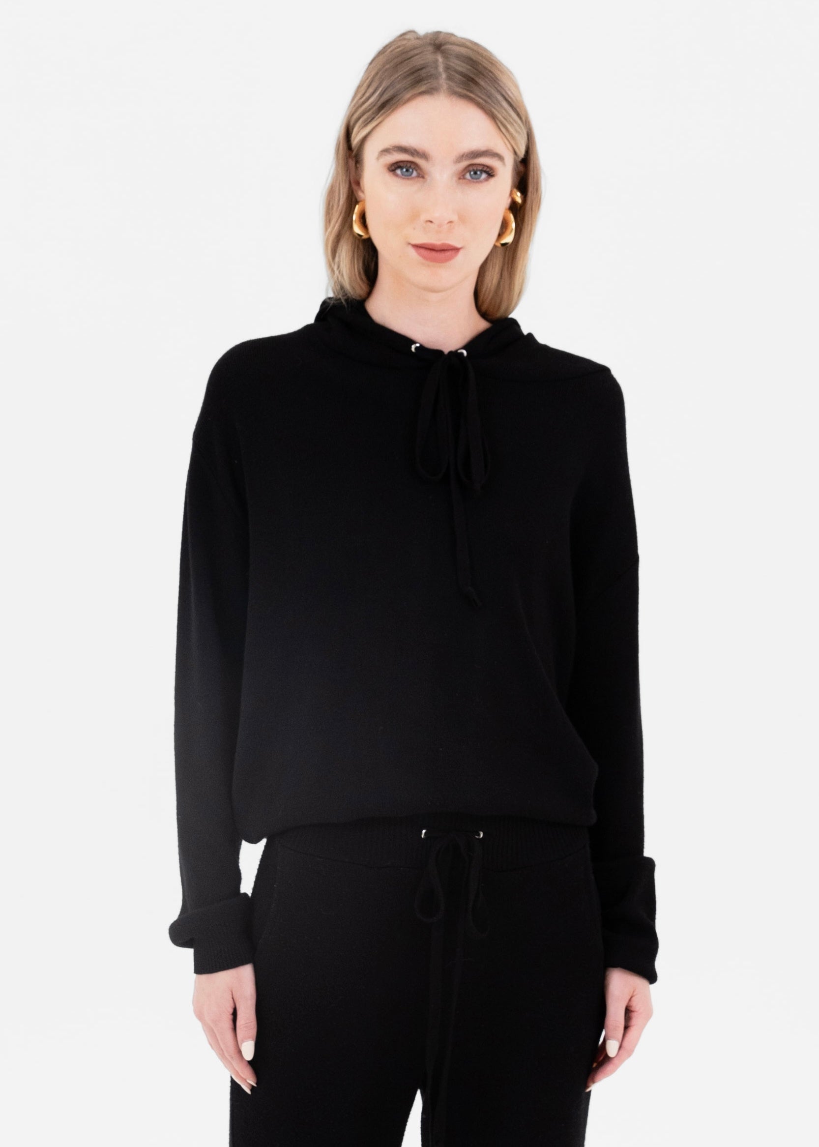 Hoodie Tejido Negro