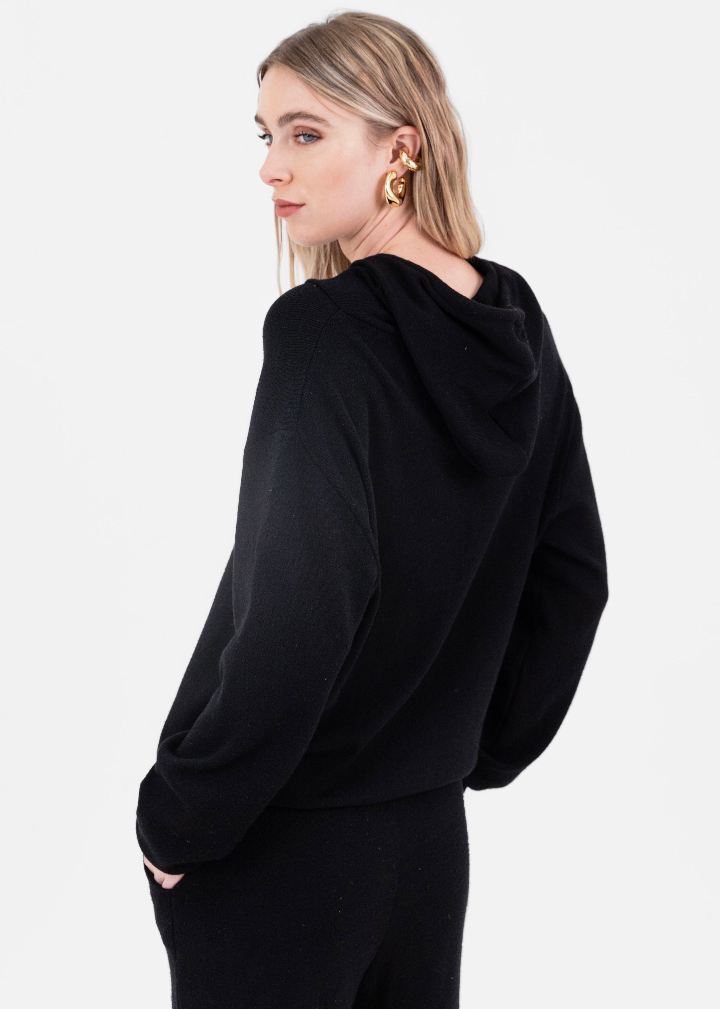 Hoodie Tejido Negro
