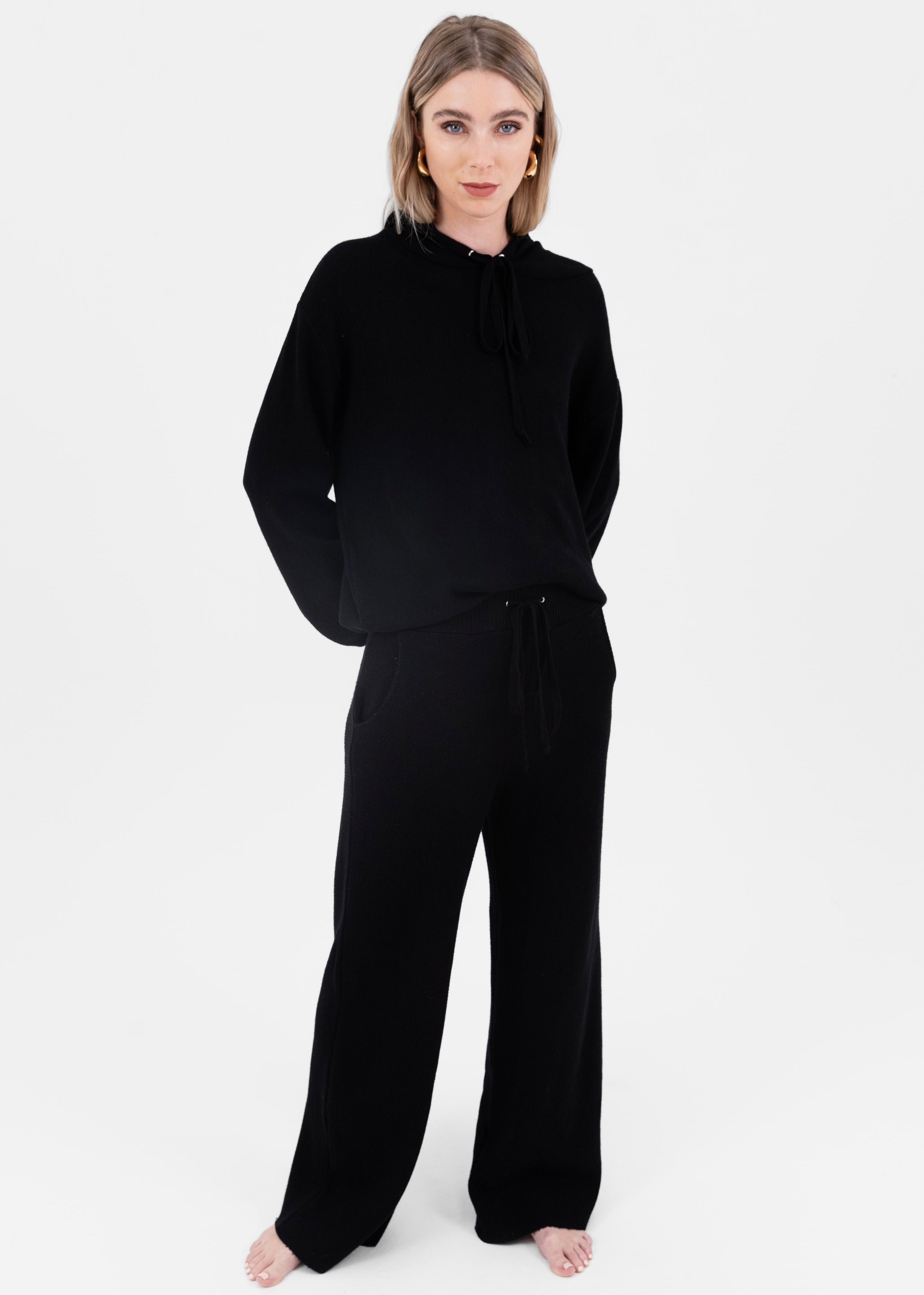 Hoodie Tejido Negro