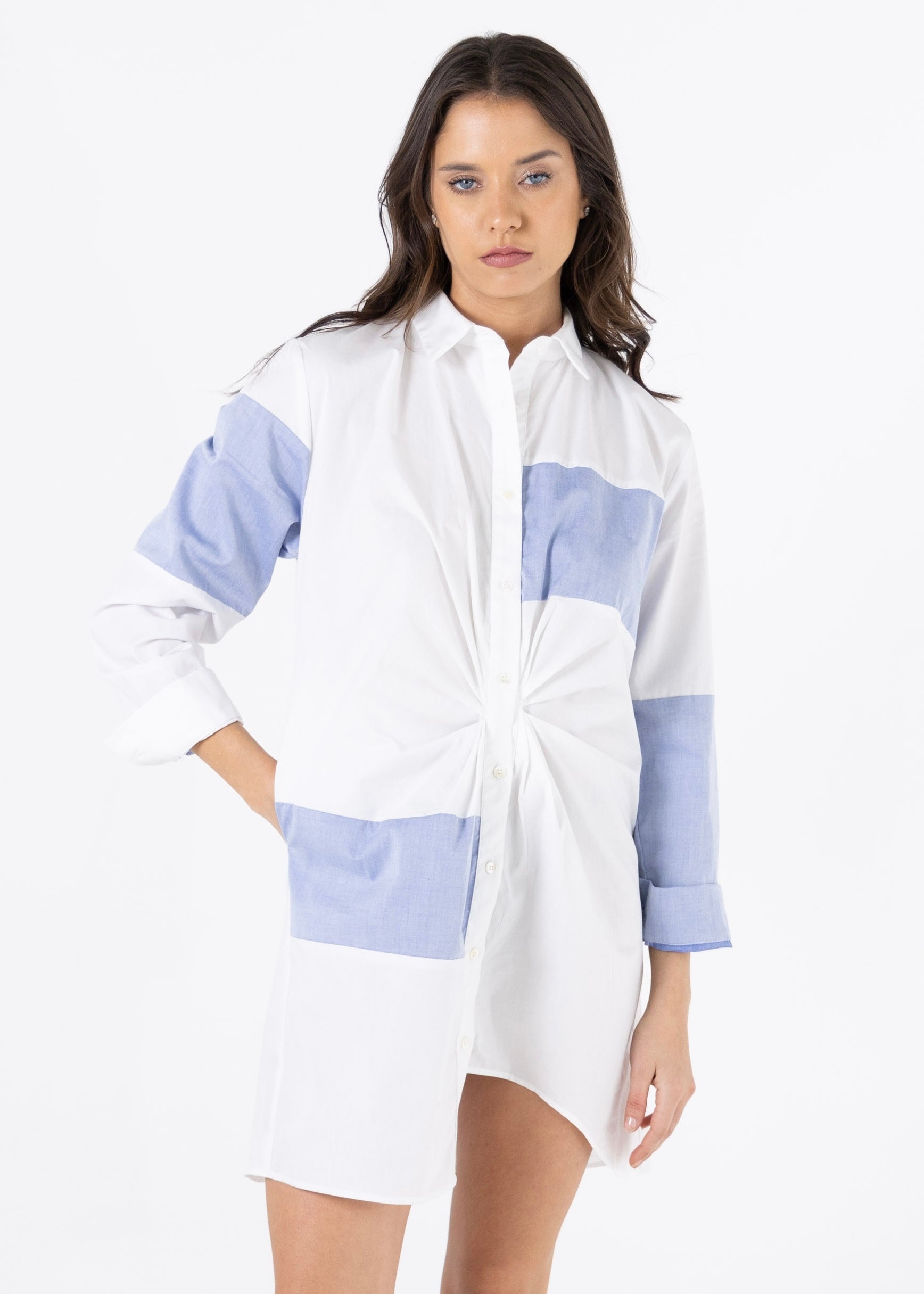 Wave Shirt Blue Dress
