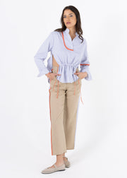 Blue Orange Linen Pants