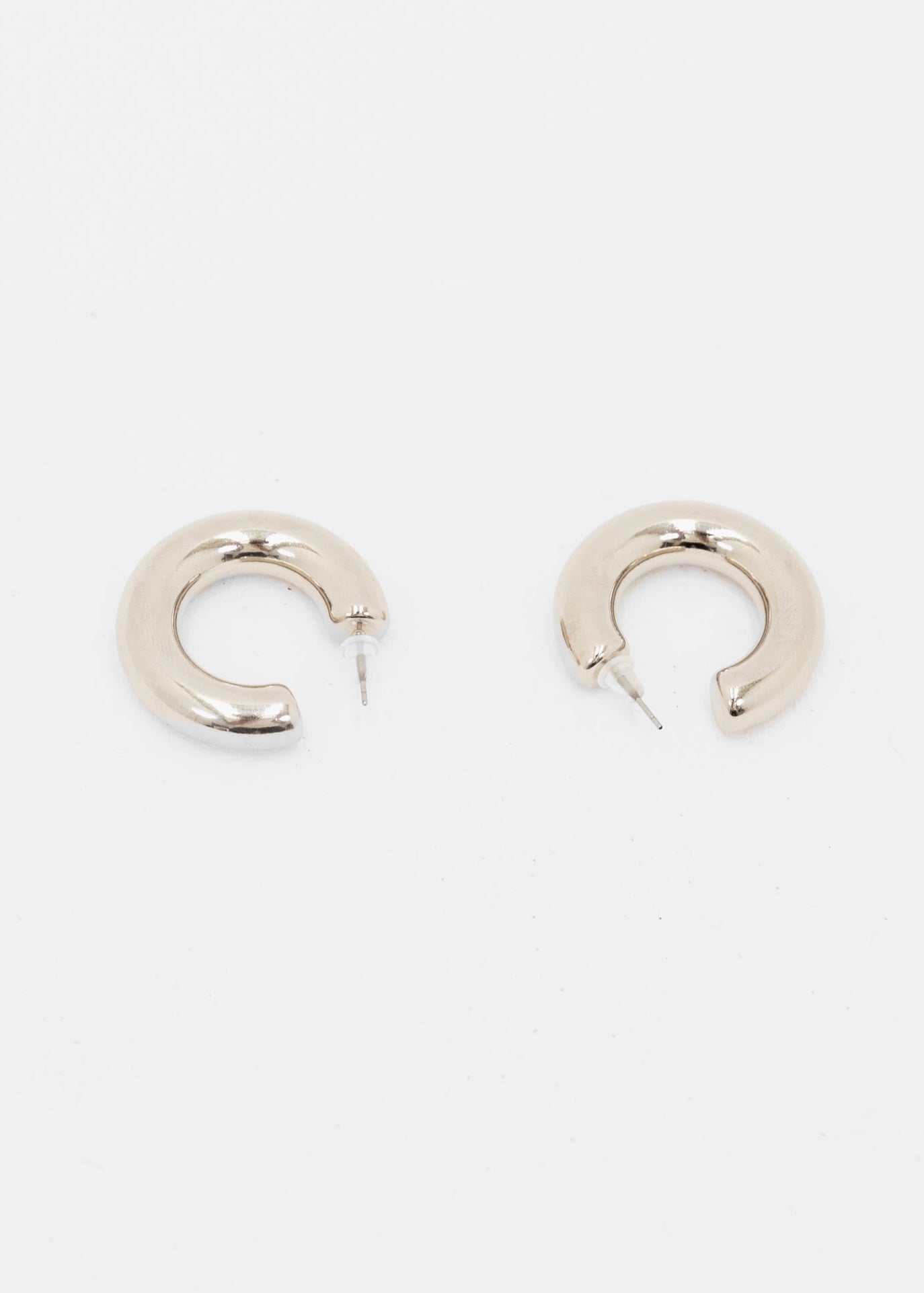 Silver Thick Hoops