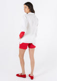 Red Linen Shorts