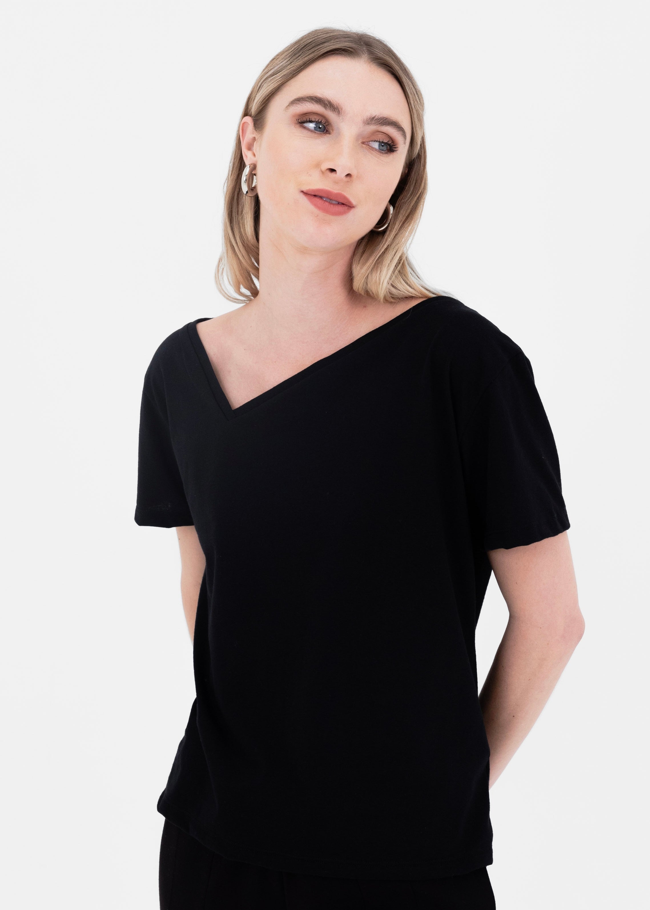 Sustainable Side Neck T-Shirt