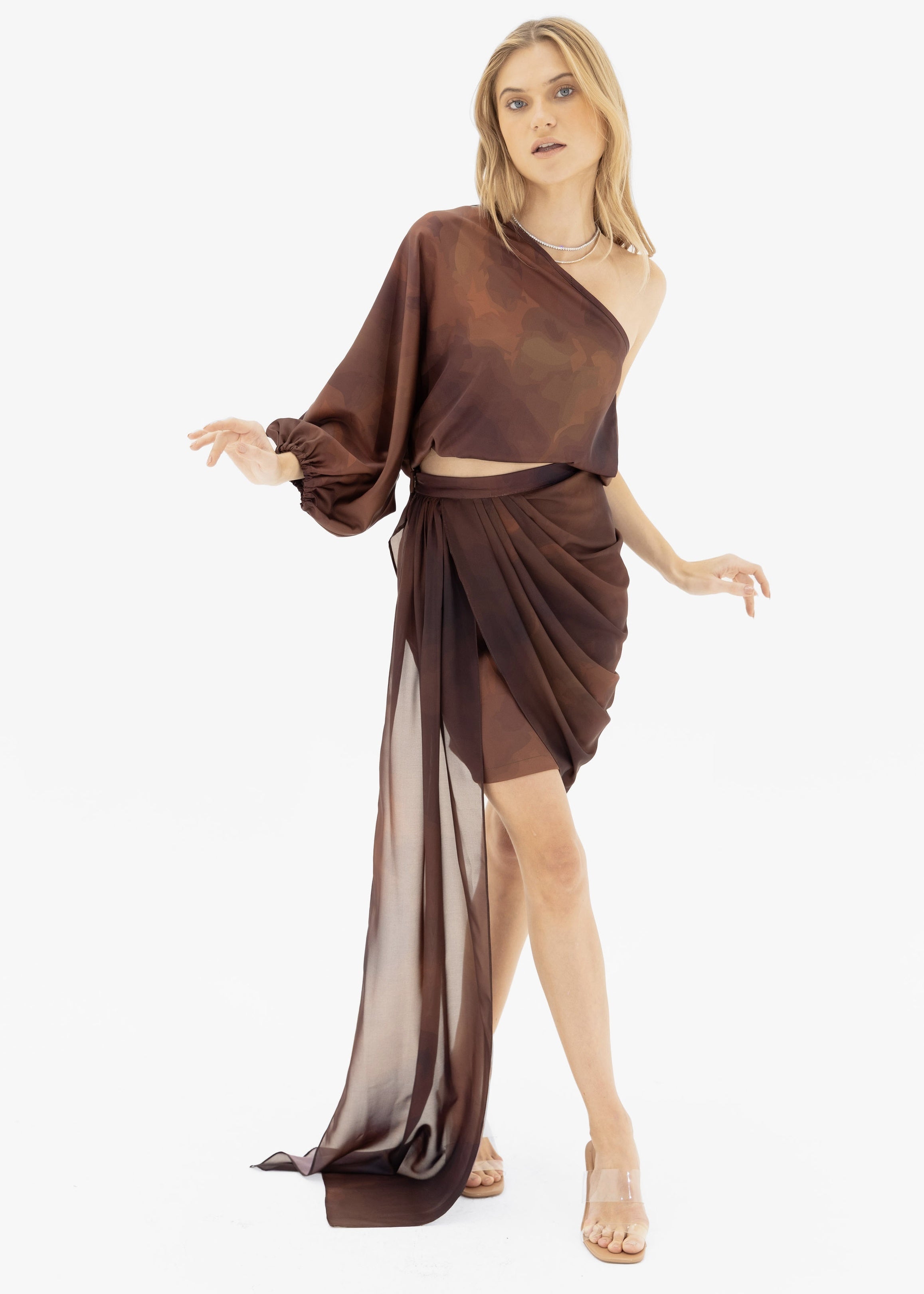 lava silk dress Silk Dress with Cape