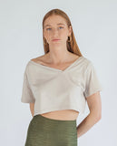 Sustainable Cropped T-Shirt Beige